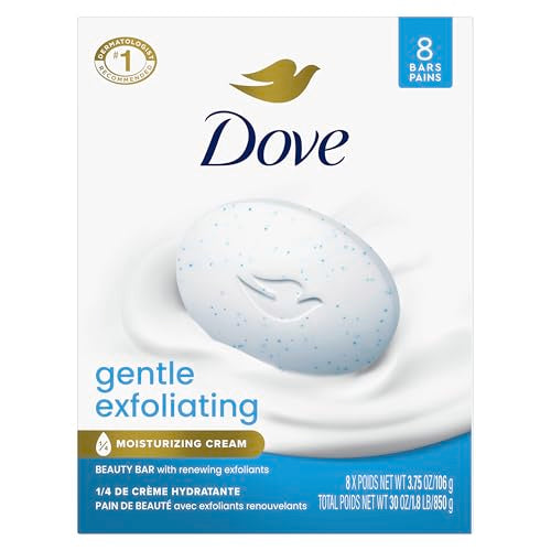 Dove Gentle Exfoliating Beauty Bar Soap, 8 Count Pack