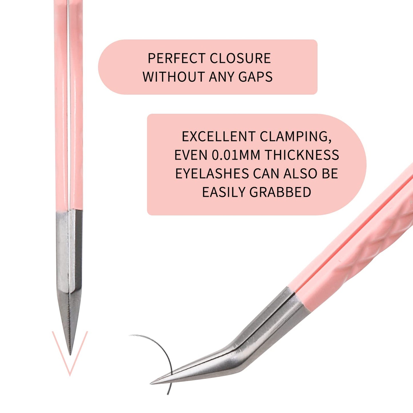 Lash Tweezers For Eyelash Extensions Fiber Tip Lash Tweezers Professional Fan Making Lash Extension Tweezers Volume Lash Tweezers Stainless Steel(Pink 45 Degree Volume Tweezers,1Pc)