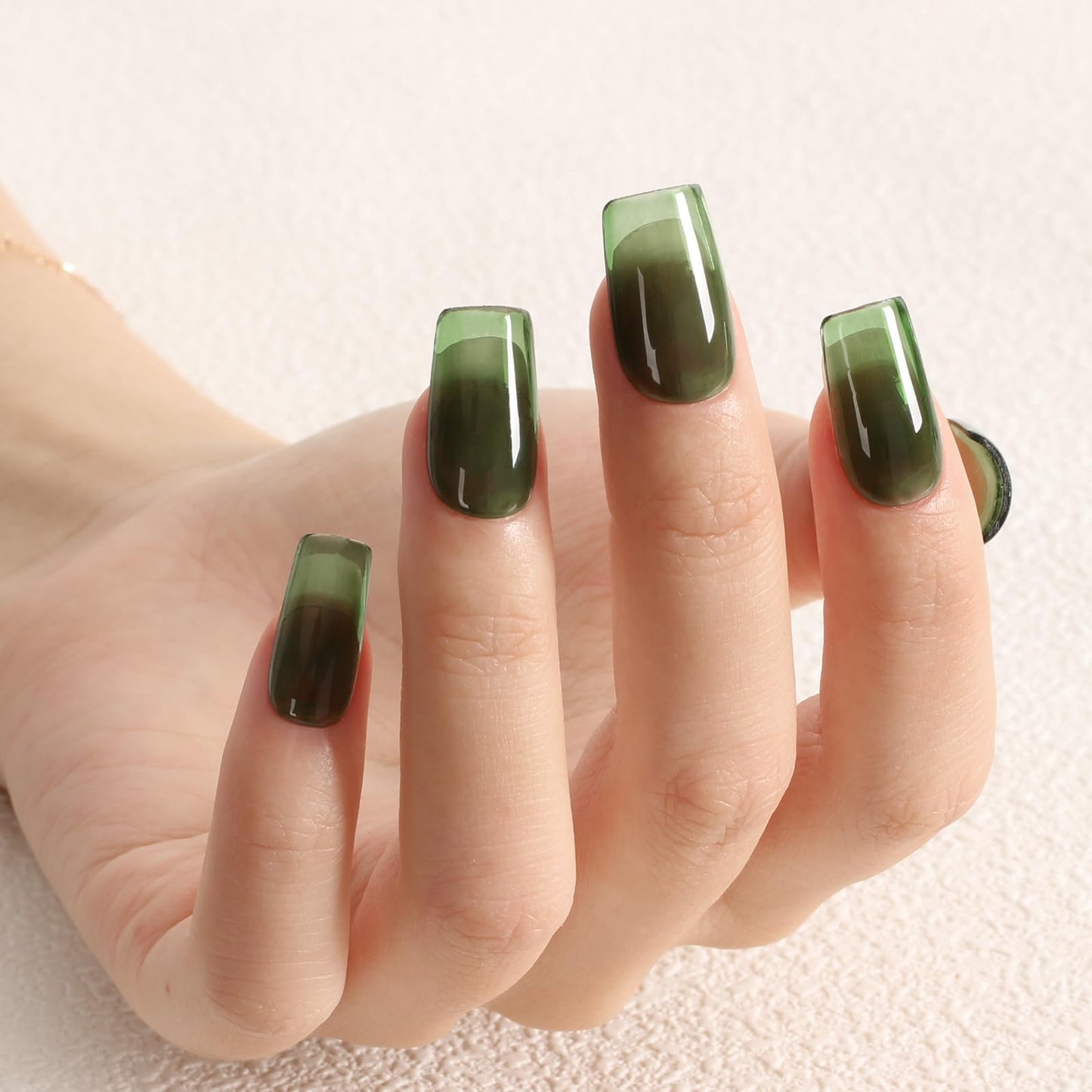 TUTUYU Jelly Emerald Green Gel Nail Polish,Sheer Dark Green Gel Polish for Manicure Salon or DIY Nail Art at Home,0.5 Fl Oz - GP0072