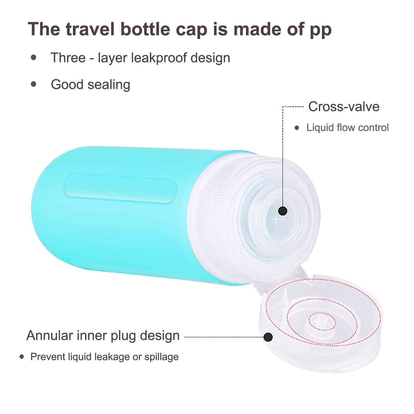 Travel Bottles for toiletries, Tsa Approved 3oz Travel Size Containers BPA Free Leak Proof Refillable Liquid Silicone Squeezable Travel Accessories for Shampoo Conditioner Lotion (4 Bottles + 2 Jars）