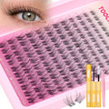 Natural Lash Clusters Kit 120 Pcs Wispy Eyelash Extensions with Bond & Tweezers