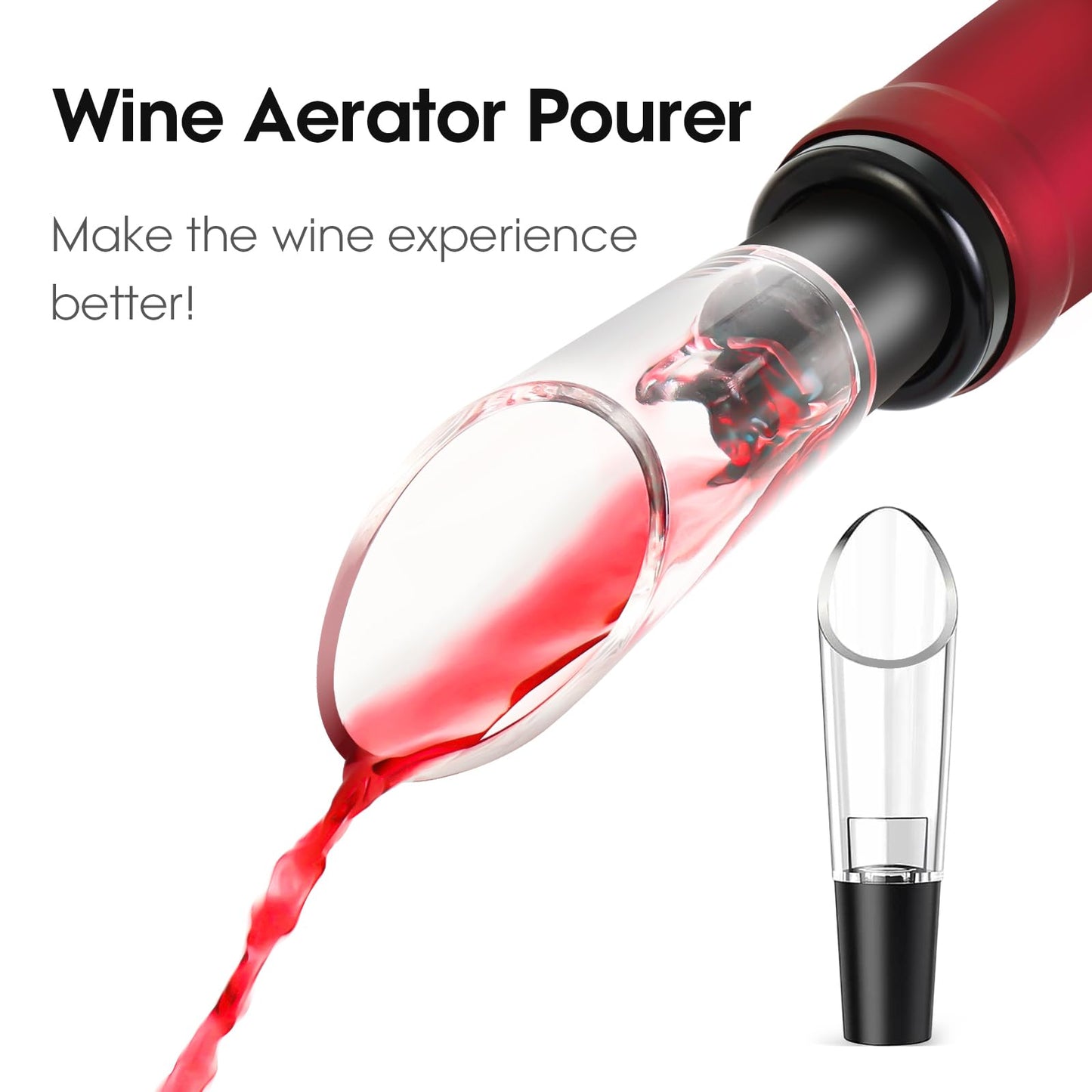 Wine Opener Gift Set Premium Wing Corkscrew Wine Bottle Opener with Multifunctional Bottles Opener, Wine Foil Cutter, Wine Vacuum Stopper, Wine Aerator Pourer Upgrade for Wine Lovers Man Woman