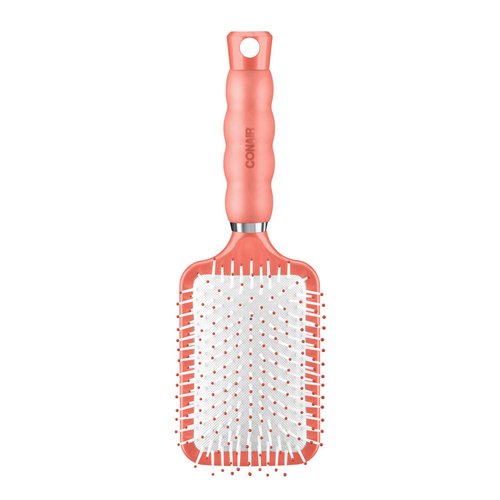 Conair Gel Grips Paddle Brush, Size B, Pink & White, 1 Count