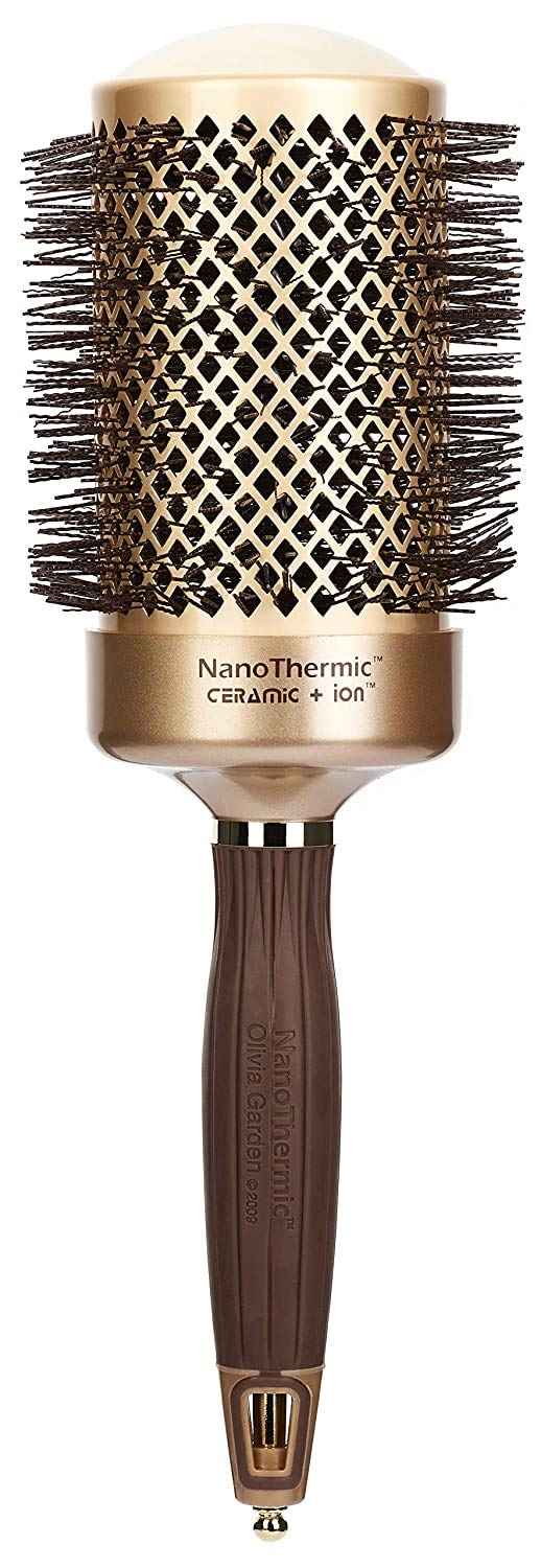 Olivia Garden NanoThermic Ceramic + Ion Round Thermal Hair Brush - Not Electrical - Professional Blowout Brush for Normal to Thick Hair - 2 3/4"-Diameter Barrel - NT-64