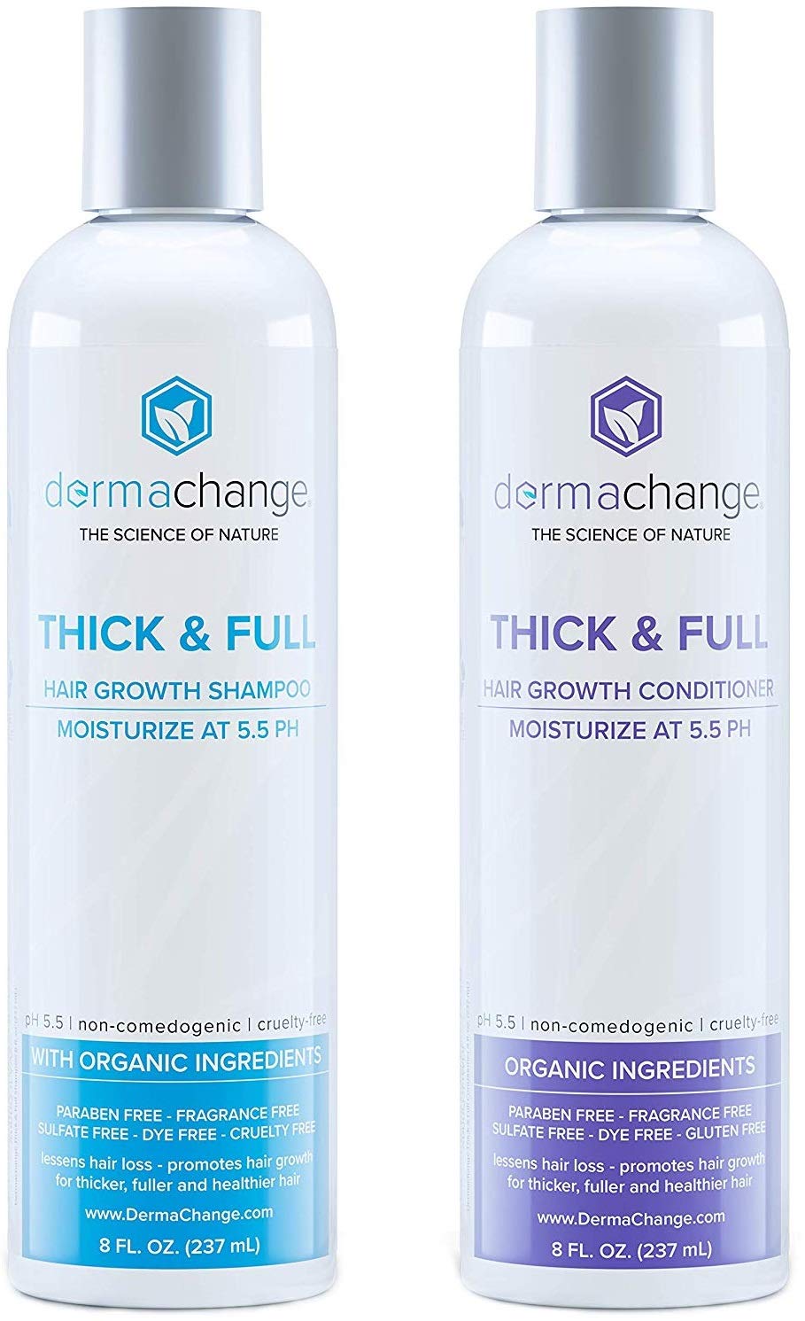 Hair Growth Shampoo and Conditioner for Men and Women - Dry Scalp Treatment, Moisturizing Shampo and Conditioner - Fragrance-Free Shampoo - Volumizing Hair (8oz)