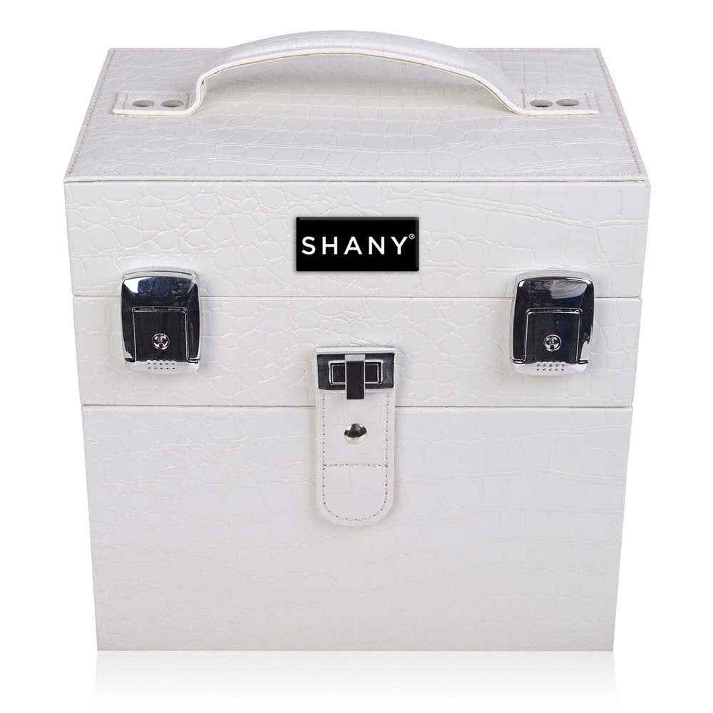 SHANY Color Matters - Makeup Travel Case Nail Accessories Organizer and Makeup Train Case - Makeup Storage Box - White Lily