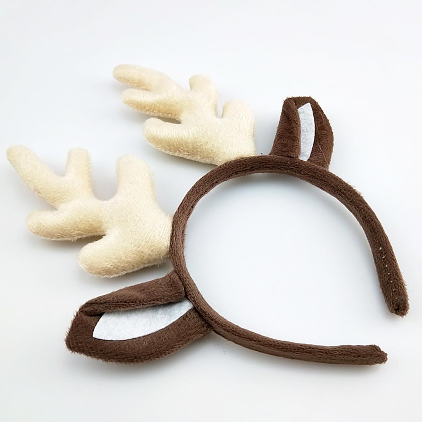 2 Pcs Christmas Reindeer Antlers Headband Deer Antlers Ears Headpiece Women Elk Horns Hair Hoops Bands Hairband Xmas Masquerade Halloween Parade Cosplay Dress Up Festival Birthday Party Accessories