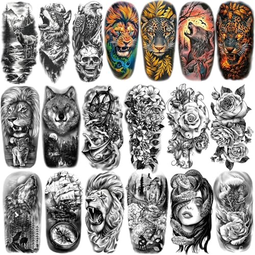 34 Sheets Waterproof Temporary Tattoo Stickers for Adults & Kids