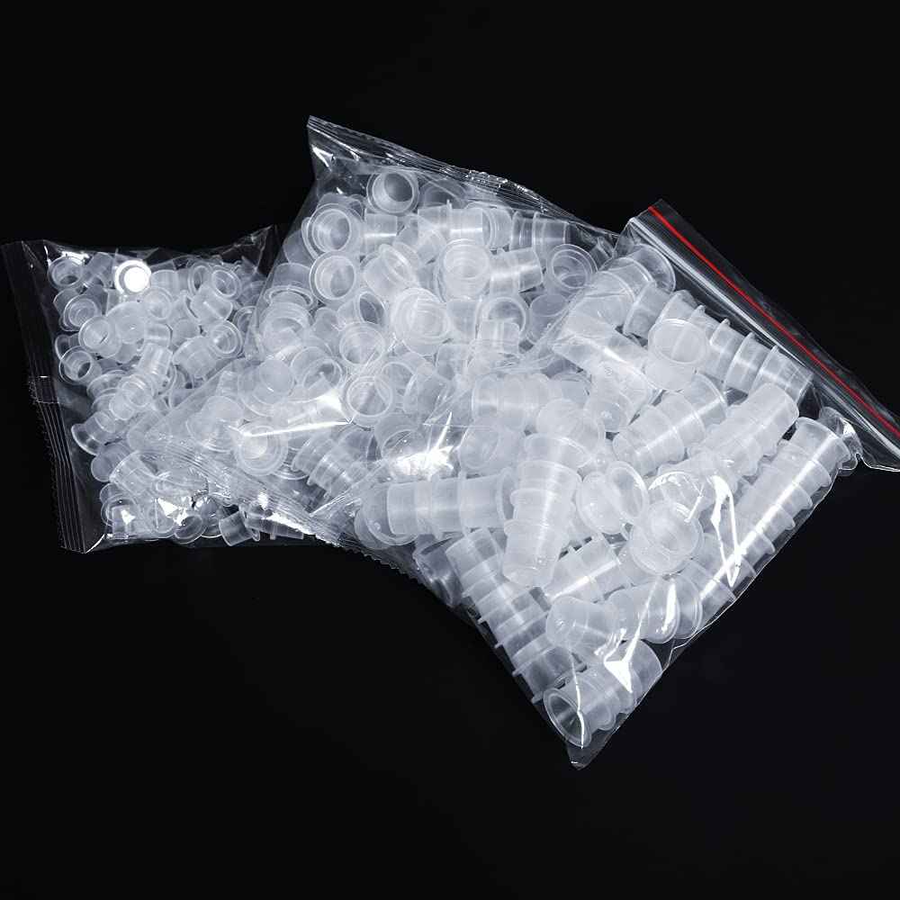 Tattoo Ink Caps Cups - Disposable Tattoo Ink Cups Pigment Ink Caps,Tattoo Machine, Supplies,Tattoo Needles (Large.15mm—100PCS