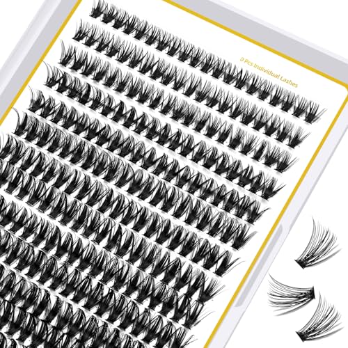 Lash Clusters 50D-D-13mm LASH Individual Lashes 280 Clusters False Eyelash 30D 40D 50D Lash Clusters Extensions Individual Lashes Cluster DIY Eyelash Extensions at Home (50D-D,13mm)