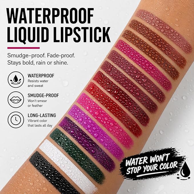 Long Lasting Waterproof Burgundy Metallic Lipstick - Ilembane