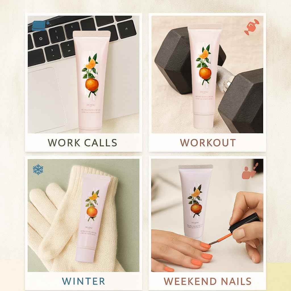 DEMIKI Shea Butter Hand Cream for Dry Cracked Hands,Japanese Skin Care Hand Lotion with Shea Butter, Coconut Oil, Hand Cream for Women,Travel Essentials,Travel Size 2pcs/50gx2/1.7fl.ozx2