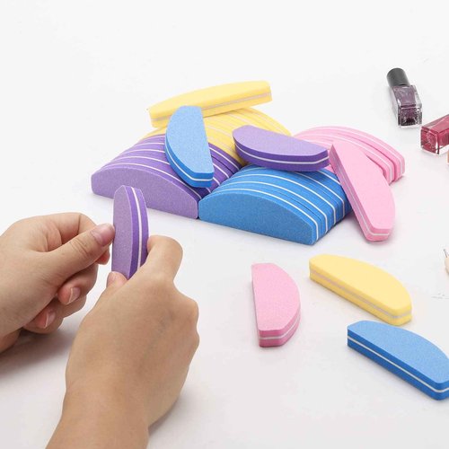 80 Count Mini Nail Buffers Kit, 100/180 Grit Buffing Blocks Small Nail Files for Acrylic and Natural Nails (Pack of 2)