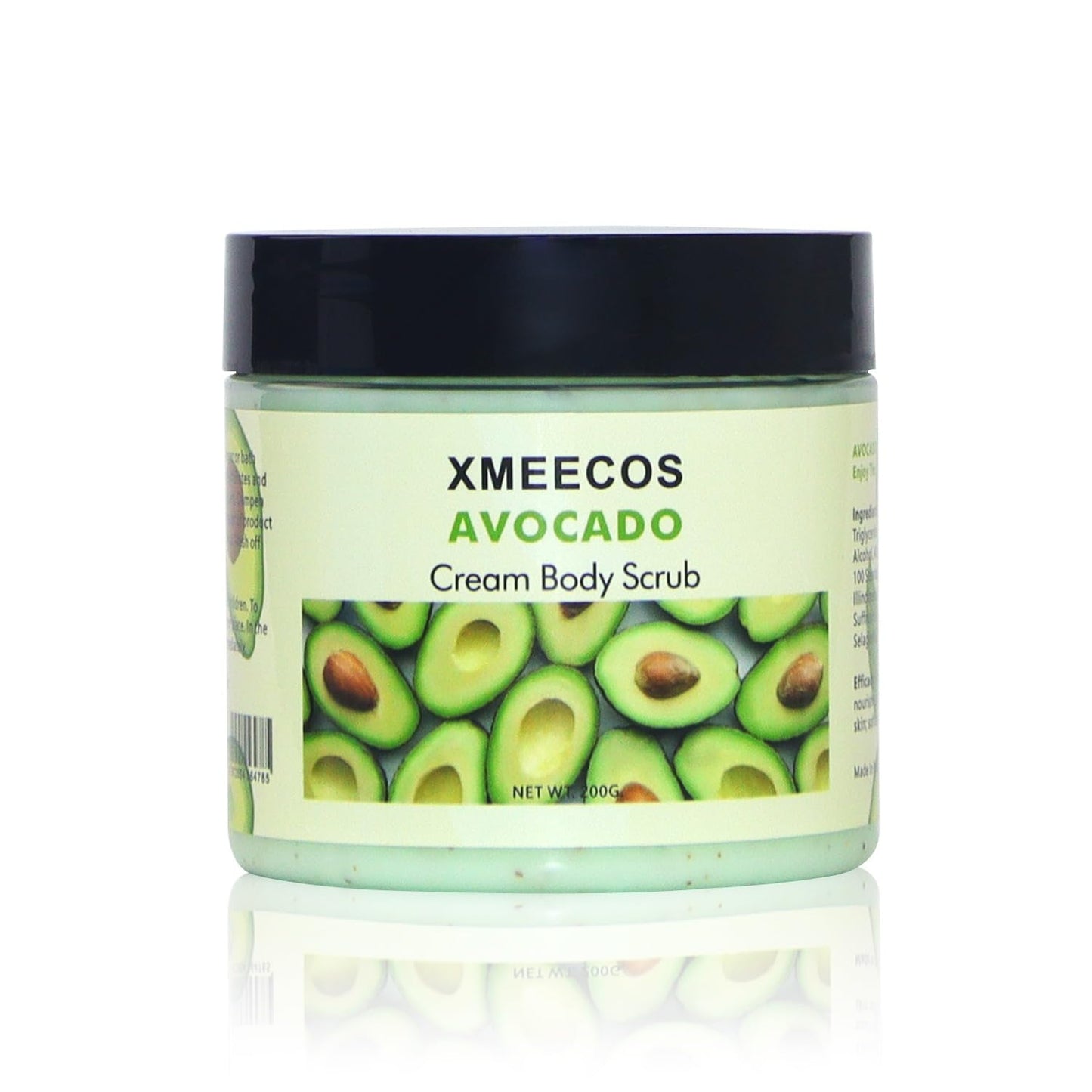 XMEECOS Avocado Body Cream Scrub Skin Cleanser Cruelty Free Prevent Cracked Skin| Exfoliating| Moisturizing| Natural (Avocado)