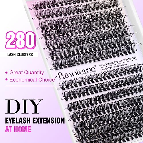 Pawotence Lash Clusters 280pcs - DIY Eyelash Extensions 9-16mm