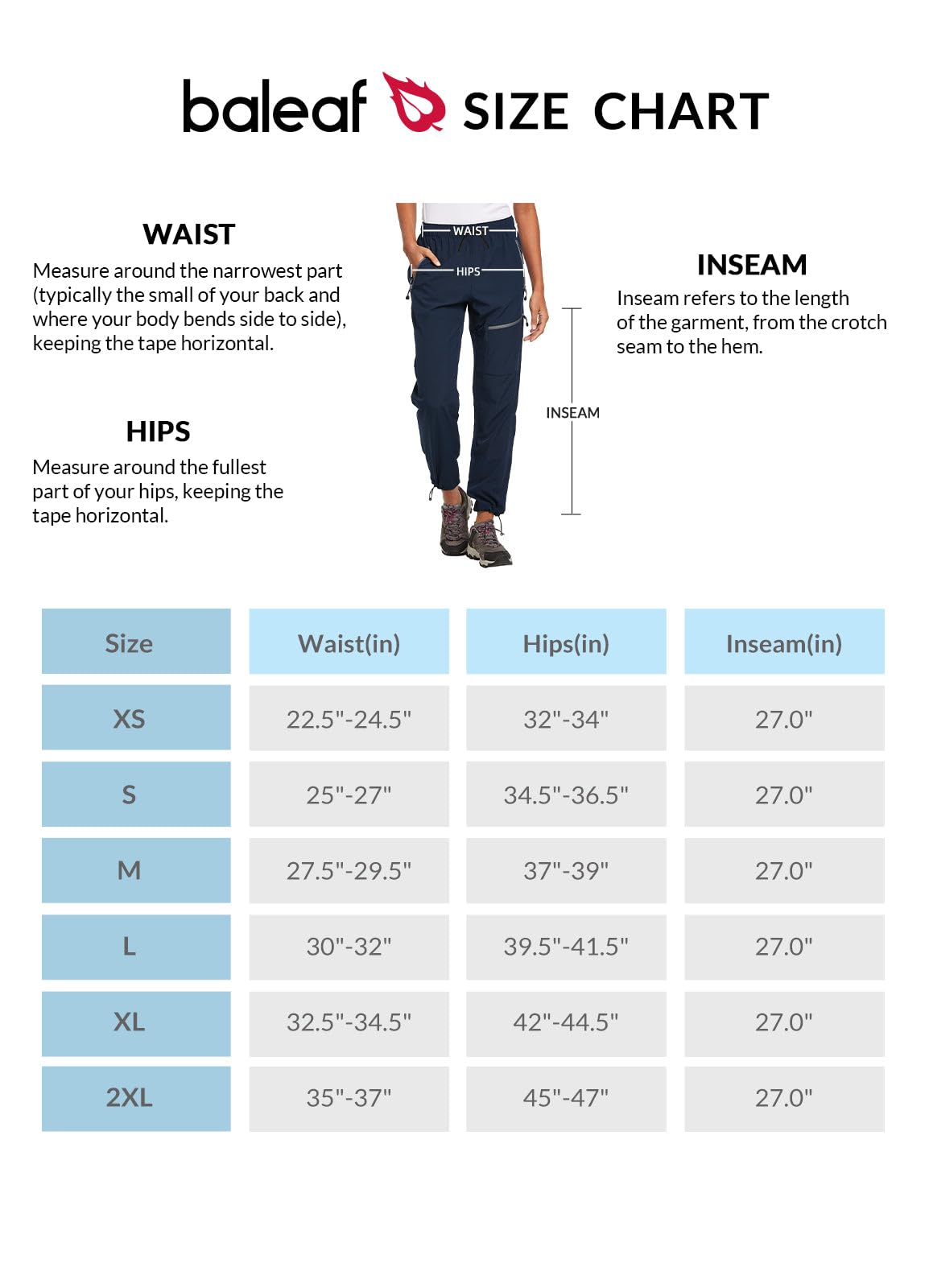 BALEAF Women's Petite Hiking Pants Lightweight Quick Dry Water Resistant Cargo Pants 27'' Inseam for All Seasons Navy Blue Size S