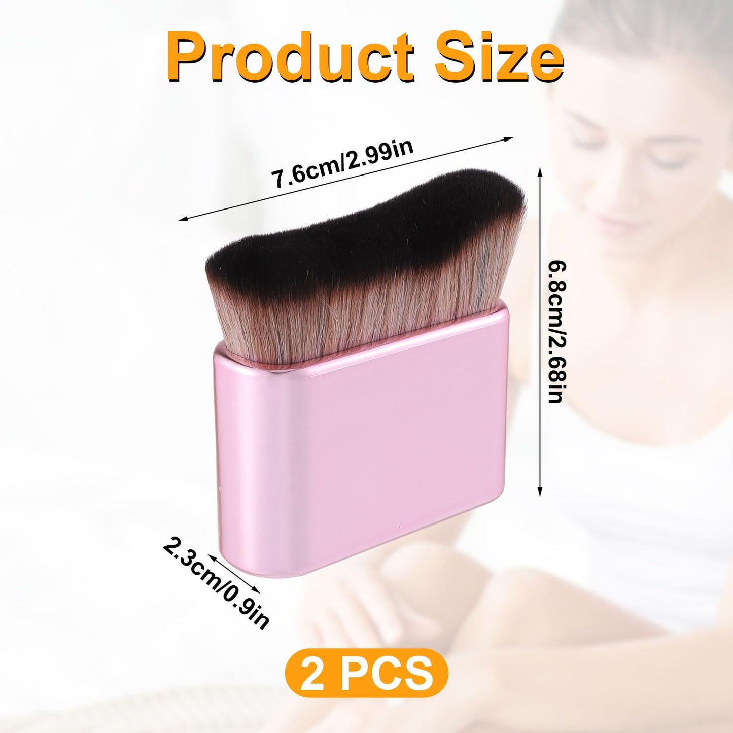 2pcs Self Tanning Brushes, Soft Bristles Body Makeup Brush Liquid Foundation Self Tan Blending Brush Tanning Brush Applicator for Face Body (Rose Pink)