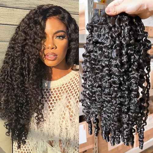 YMS 3C4A Burmese Curly Human Hair Bundles 22 Inch 1 Curly Bundles Unprocessed Burmese Raw Hair Extension Real Human Hair 16A Natural Color Spiral Curly End Human Hair Weft Extensions