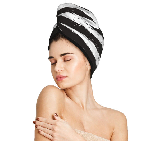 famliihw American Flag Hair Towel Wrap Microfiber Fast Drying Hair Turban with Buttons for Women Drying Curly, Long & Thick Hair