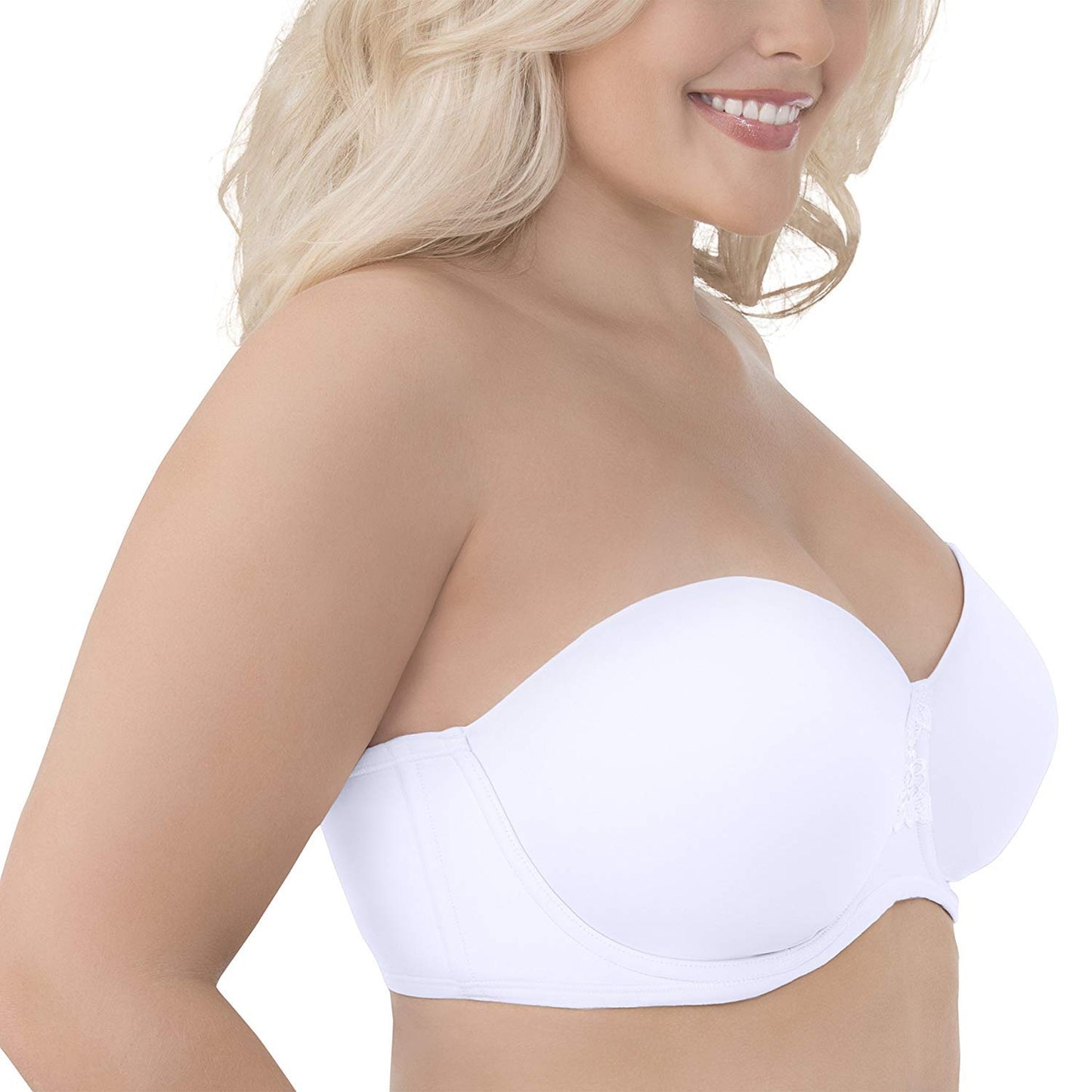 Vanity Fair Women's Beauty Back Smoothing Strapless Bra, 4-Way Stretch Fabric, Lightly Lined Cups up to H, Star White