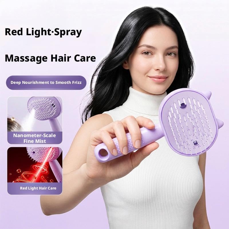 Electric Spray Massage Comb with Mist Function - Anti-Static Hair Brush
