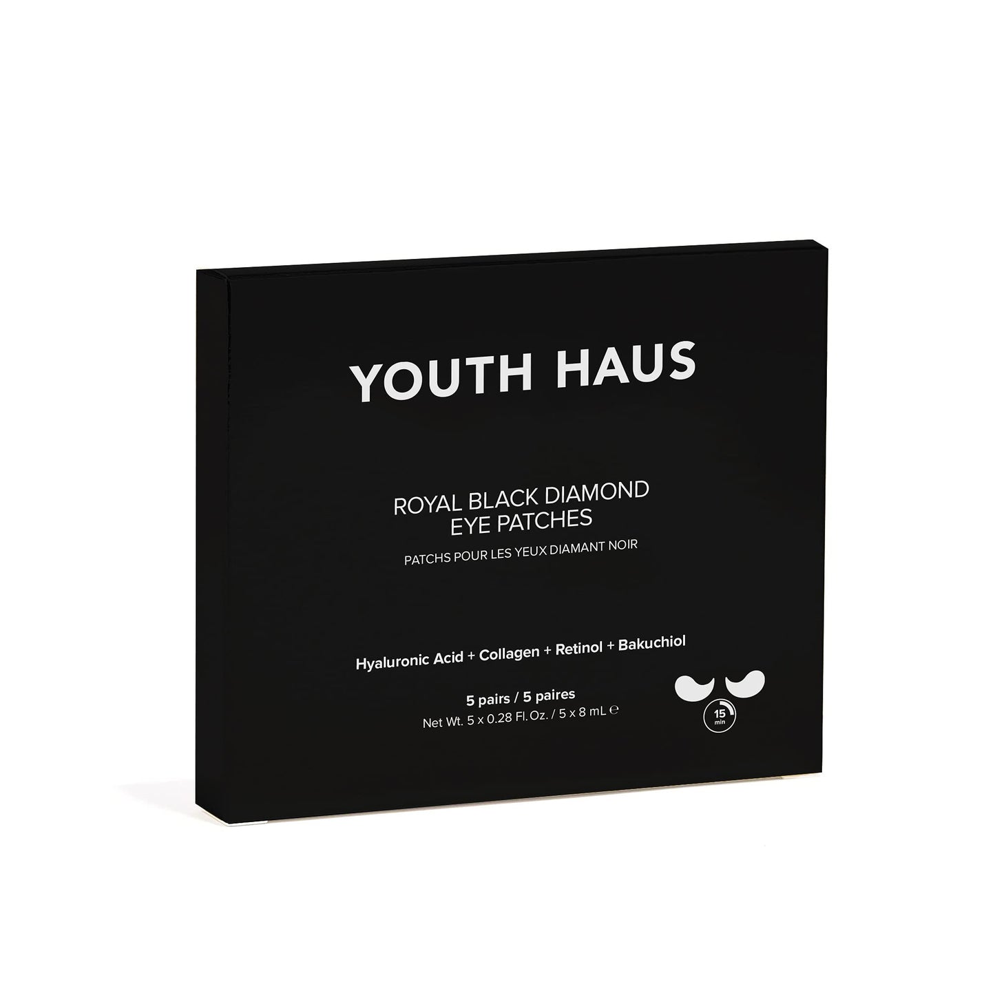 Skin Gym Youth Haus Royal Black Diamond Eye Mask (single) - Soothing, Anti Aging, Depuffing and Anti Wrinkle - Fatigue and Stress Relief