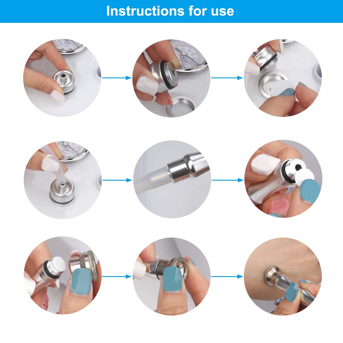 Diamond Dermabrasion Head Microdermabrasion Exfoliator Home Facial Dermabrasion Tool Dermabrasion Replacements 9Tips