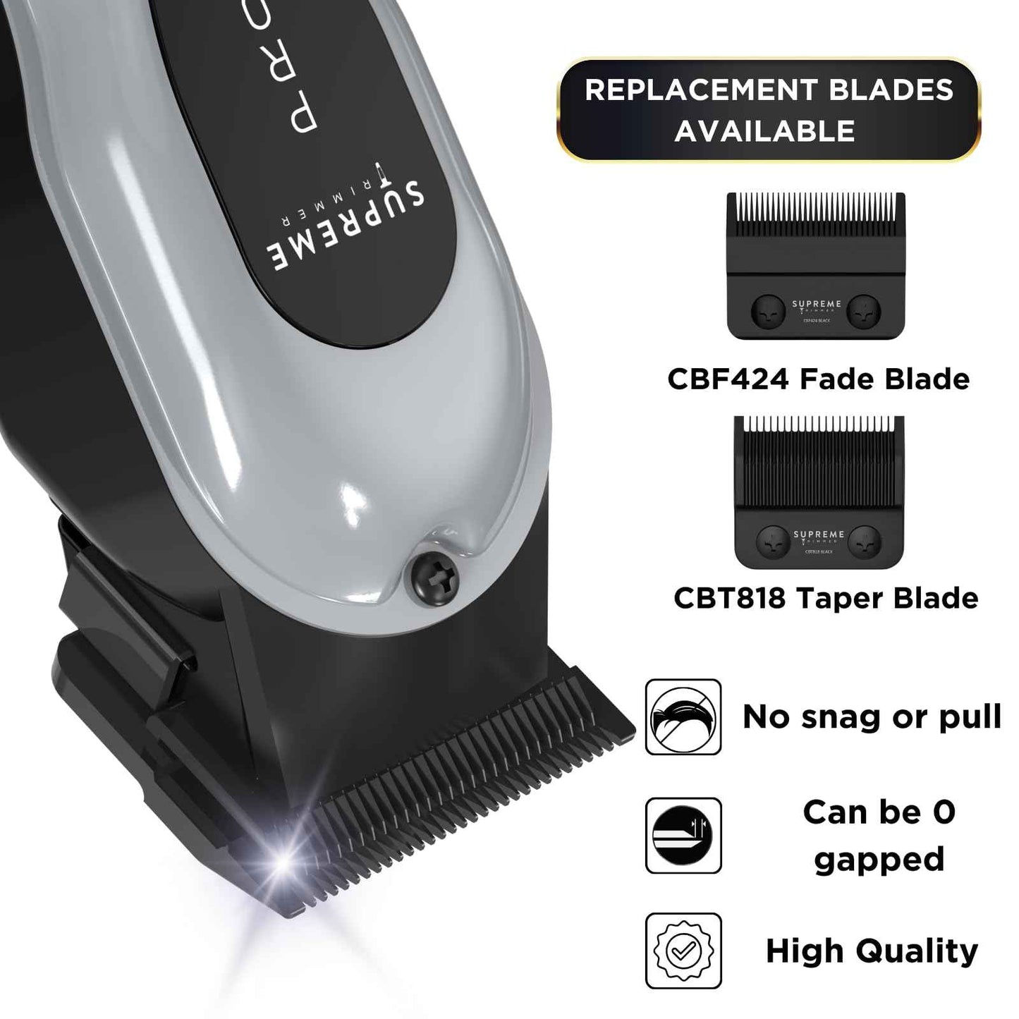 Supreme Trimmer Pro Clipper Lite | 210 Min Run Time Professional Hair Cutting Tool Set + Hair Comb, Scissors & Fade Blade | STC5000
