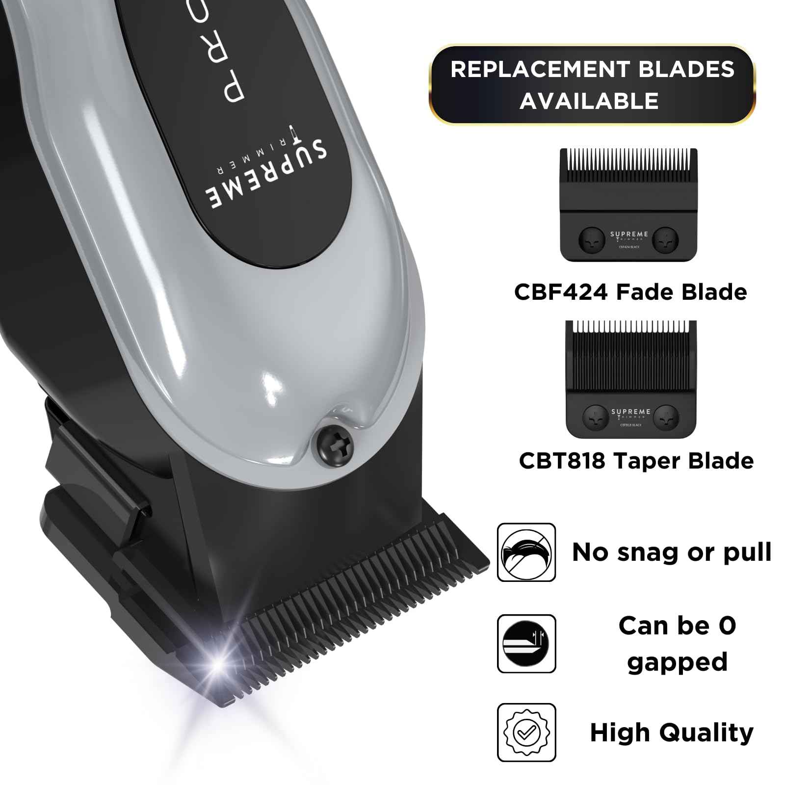 Supreme Trimmer Pro Clipper Lite | 210 Min Run Time Professional Hair Cutting Tool Set + Hair Comb, Scissors & Fade Blade | STC5000