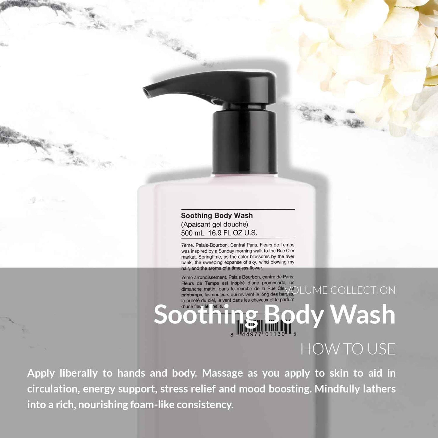 Number 4 Fleurs de Temps Soothing Body Wash. Moisturizing Body Wash with Vitamin E and Oat Extract, 16.9 oz