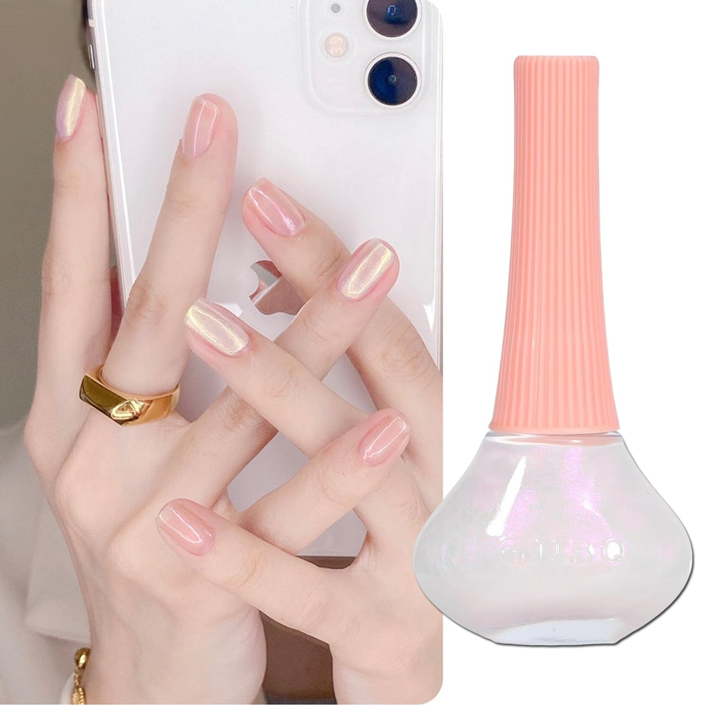 ASMAYSA Air Dry Nail Polish, Gel Nail Polish for Girls, Clear Pink Gel Polish for Women, Long Lasting Sheer Pink Nail Polish, Translucent Pink Nail Polish for DIY Manicure Home, 12ML (Aurora, 12ML)