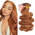 G30-LightBrown-B 14 16 18 Inch Human Hair Bundles Light Brown Body Wave Extensions 150g/3 Bundles