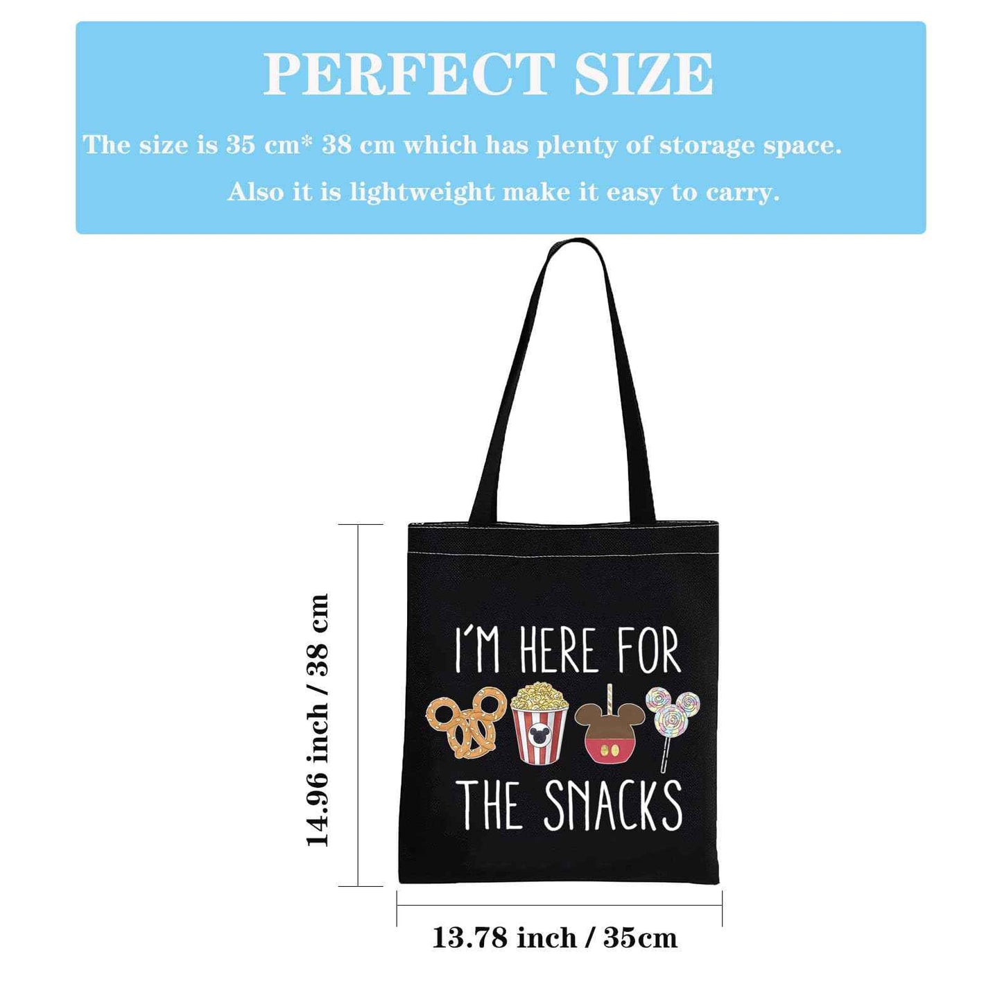 GJTIM Snacks Lover Gift Family Vacation Gift Snacks Travel Bag I’m Here For The Snacks Makeup Bag (For The Snacks ToteBlack)