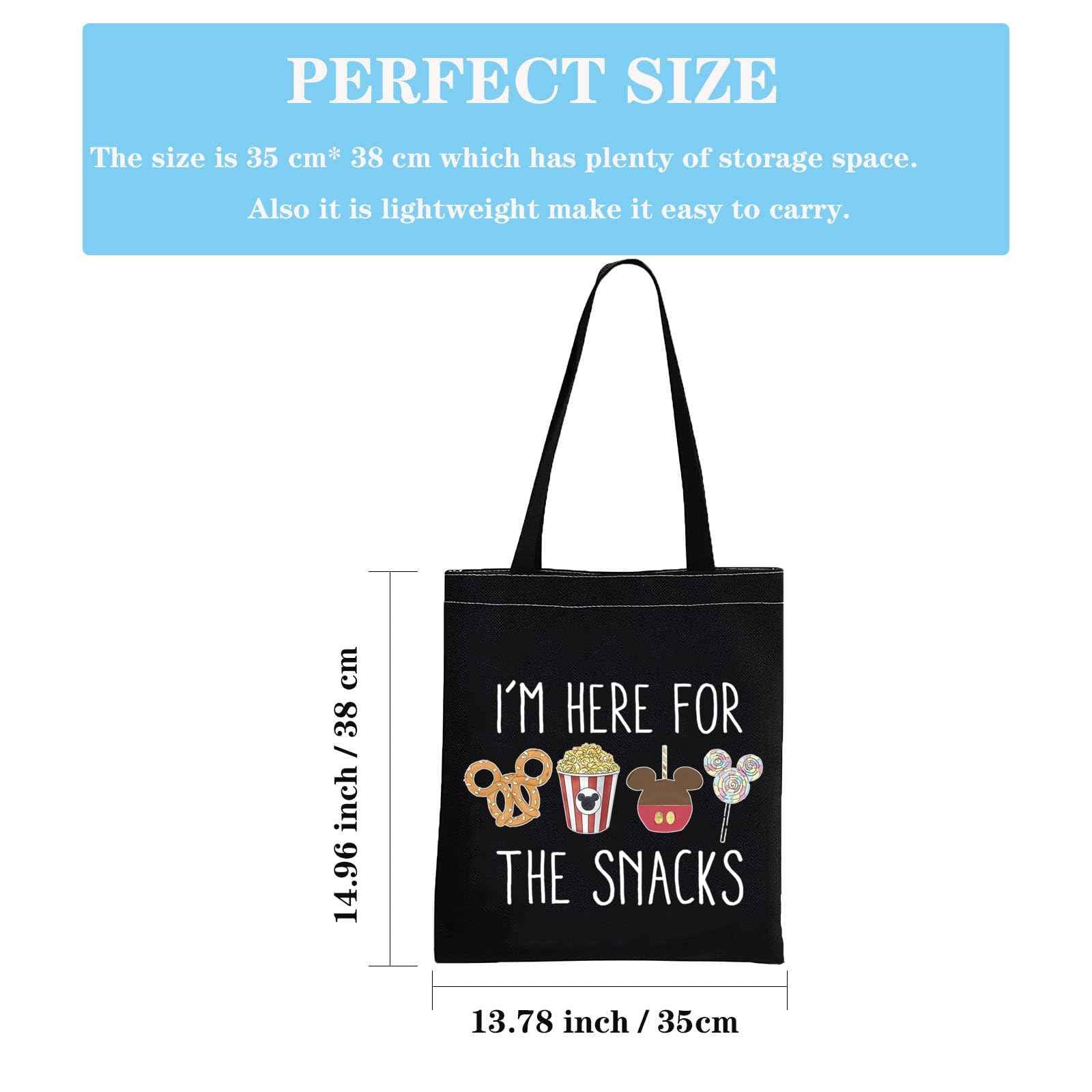 GJTIM Snacks Lover Gift Family Vacation Gift Snacks Travel Bag I’m Here For The Snacks Makeup Bag (For The Snacks ToteBlack)