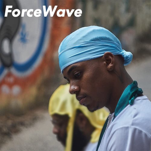 ForceWave Silky Durag for Men Wave Cap Satin Dorag for Men Women 360 Wave (SBlue)