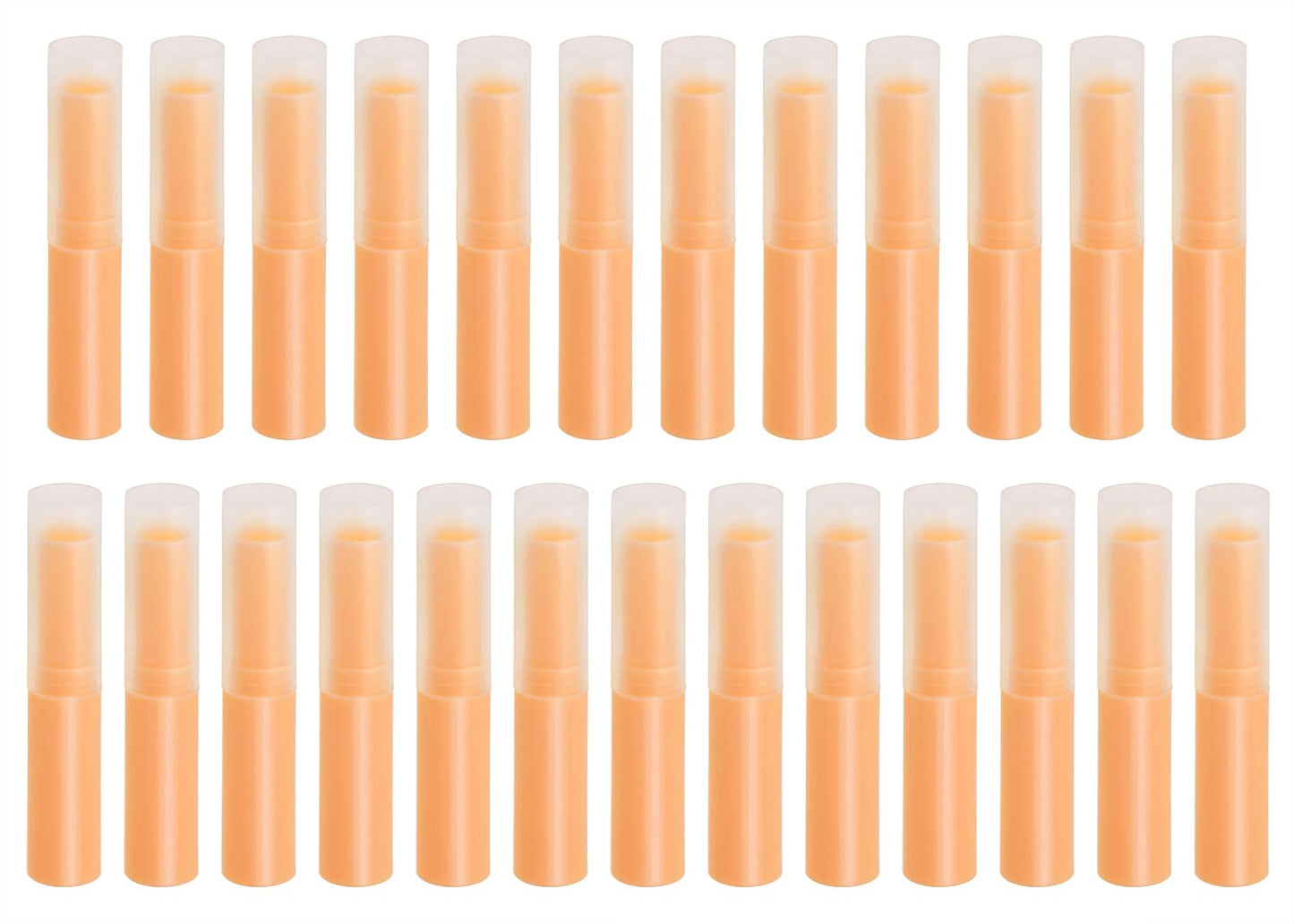 Mini Skater 0.14oz Empty Flavored Lip Balm Container Tubes Plastic Homemade Moisturizing Lip Stick with Caps Bulk Fit for Women Adult DIY Making Supplies, 25 Count (Orange)