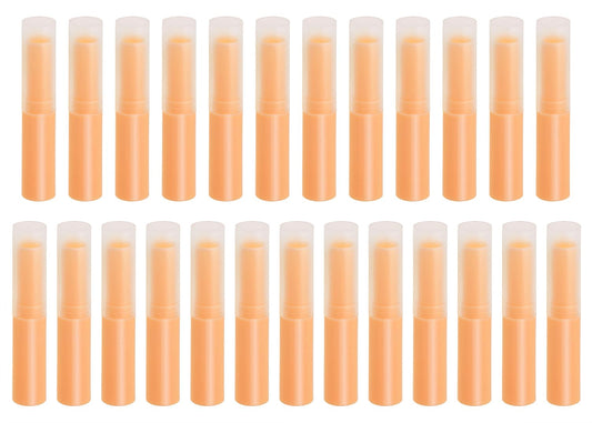 Mini Skater 0.14oz Empty Flavored Lip Balm Container Tubes Plastic Homemade Moisturizing Lip Stick with Caps Bulk Fit for Women Adult DIY Making Supplies, 25 Count (Orange)