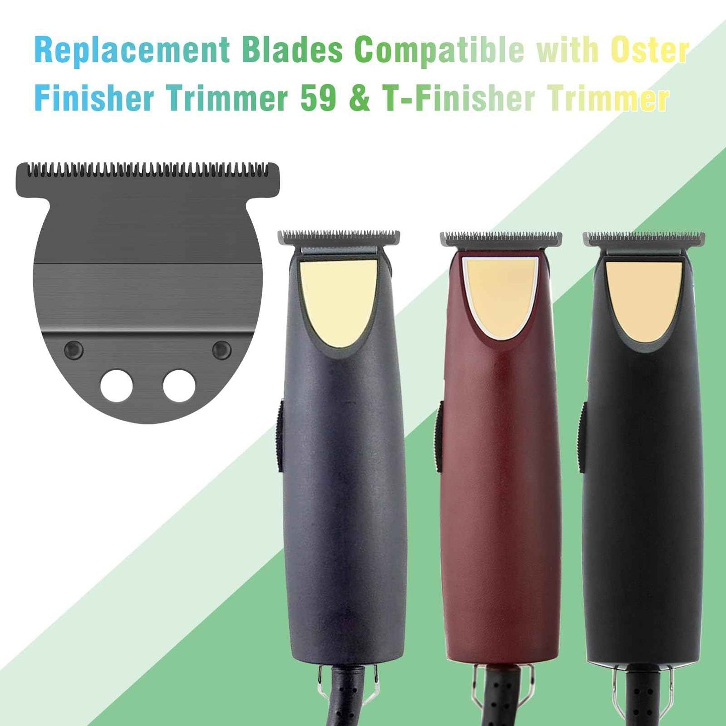 T-Blade Replacement,Trimmer Blade Compatible with oster Finisher Trimmer Model 59 and T-Finisher Trimmer Blades,Wide (Black)