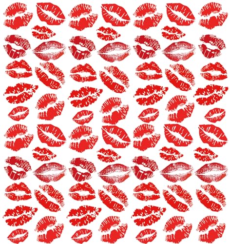 Red Lip Print Temporary Tattoos - Waterproof Fake Tattoos