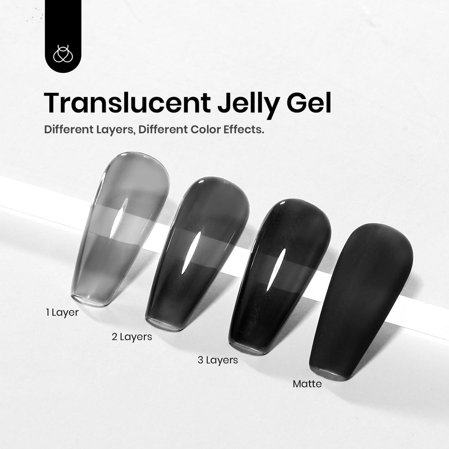 Beetles Jelly Nude Black Gel Nail Polish 15ML 1 Pcs Sheer Neutral Translucent Black Gel Polish Soak Off U V LED Nail Lamp Glassy Jelly Nails DIY Home