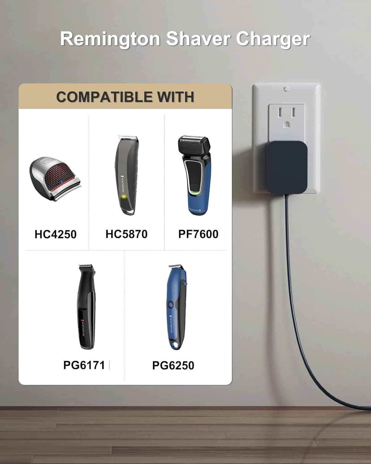 FGIEU 5V Charger for PA-0510N for Remington Shaver HC5870 HC4250 PF7500 PF7600 PG6250 PG6255 PG6170 PG6171 XF8550 XF8700 XR1400 XR1430 HC5950 Power Cord
