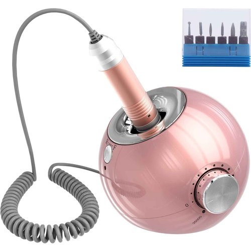 Delanie Corded Electric Nail Drill for Acrylic Nails Gel Nails 35000 RPM, Professional E File Nail Drill Machine, Low Noise, Low Vibration, Low Heat, Rose Gold (Non-Rechargeable)