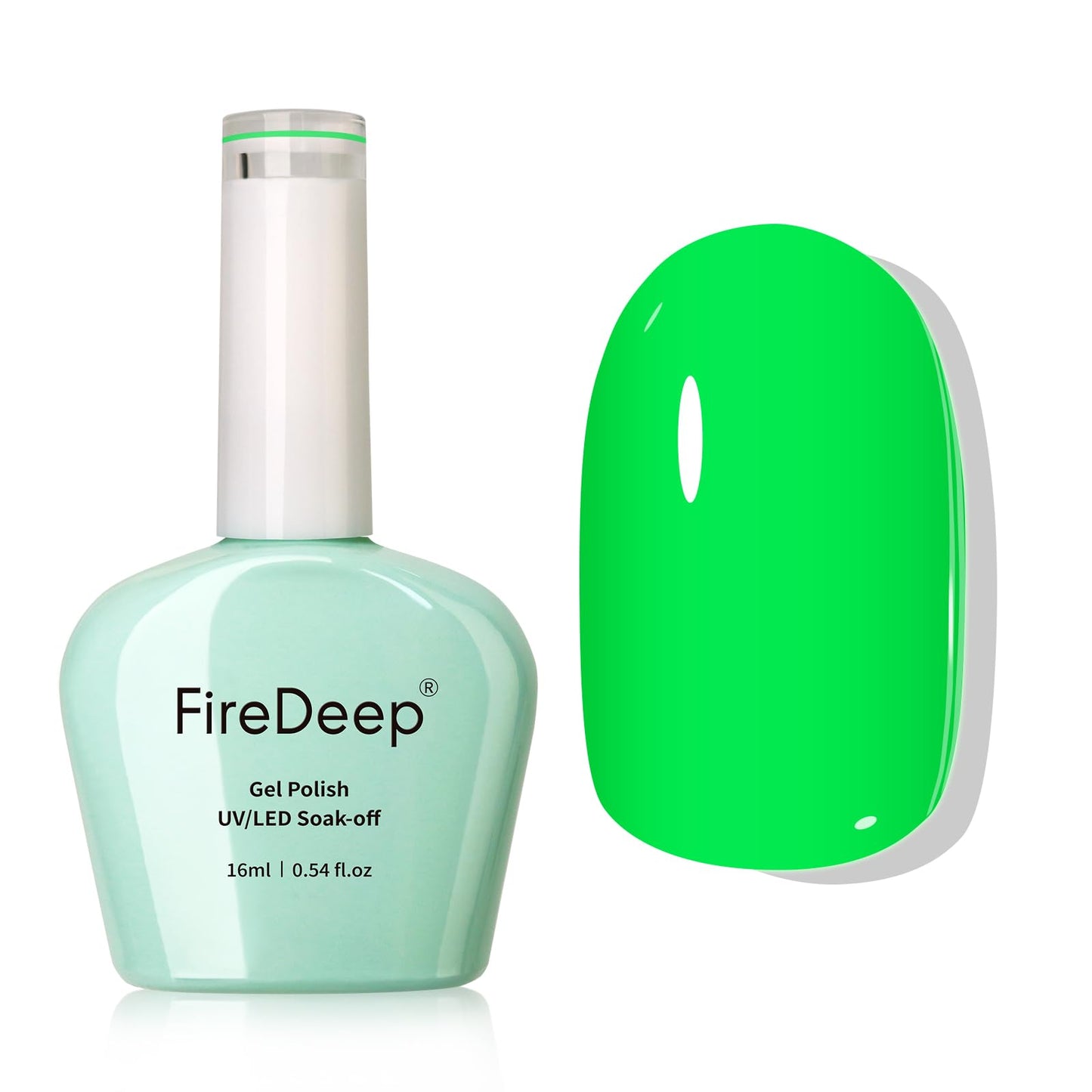 Firedeep Neon Green Gel Nail Polish 16ML Bright Green Gel Polish UV/LED Soak Off Spring Summer Nail Polish Nail Art Starter Manicure Salon DIY at Home 1Pcs