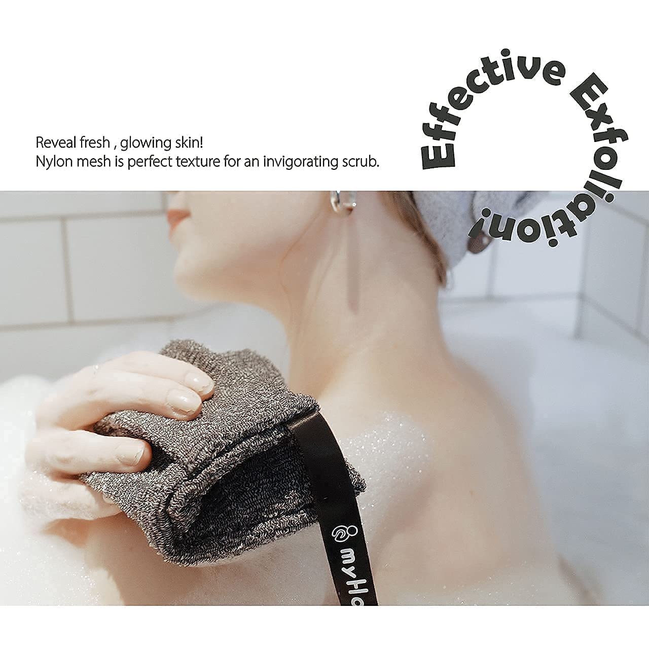 myHomeBody Soap Pocket Exfoliating Soap Saver Pouch, Body Scrubber Sponge, Exfoliator for Bath or Shower, for Large Bar Soap or Leftover Bits, Graphite Gray, 2 Pack + 2 Soap Lifting Pads