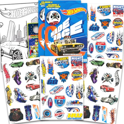 Hot Wheels Temporary Tattoos - 50+ Tattoos with Door Hanger