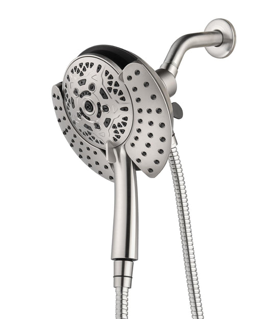 INAVAMZ Shower Heads with Handheld Spray Combo: 7.2" Rainfall Shower Head & Handheld Shower Head 2-IN-1 Shower Head with 60" Rotatable Stainless Steel Hose, Nickel