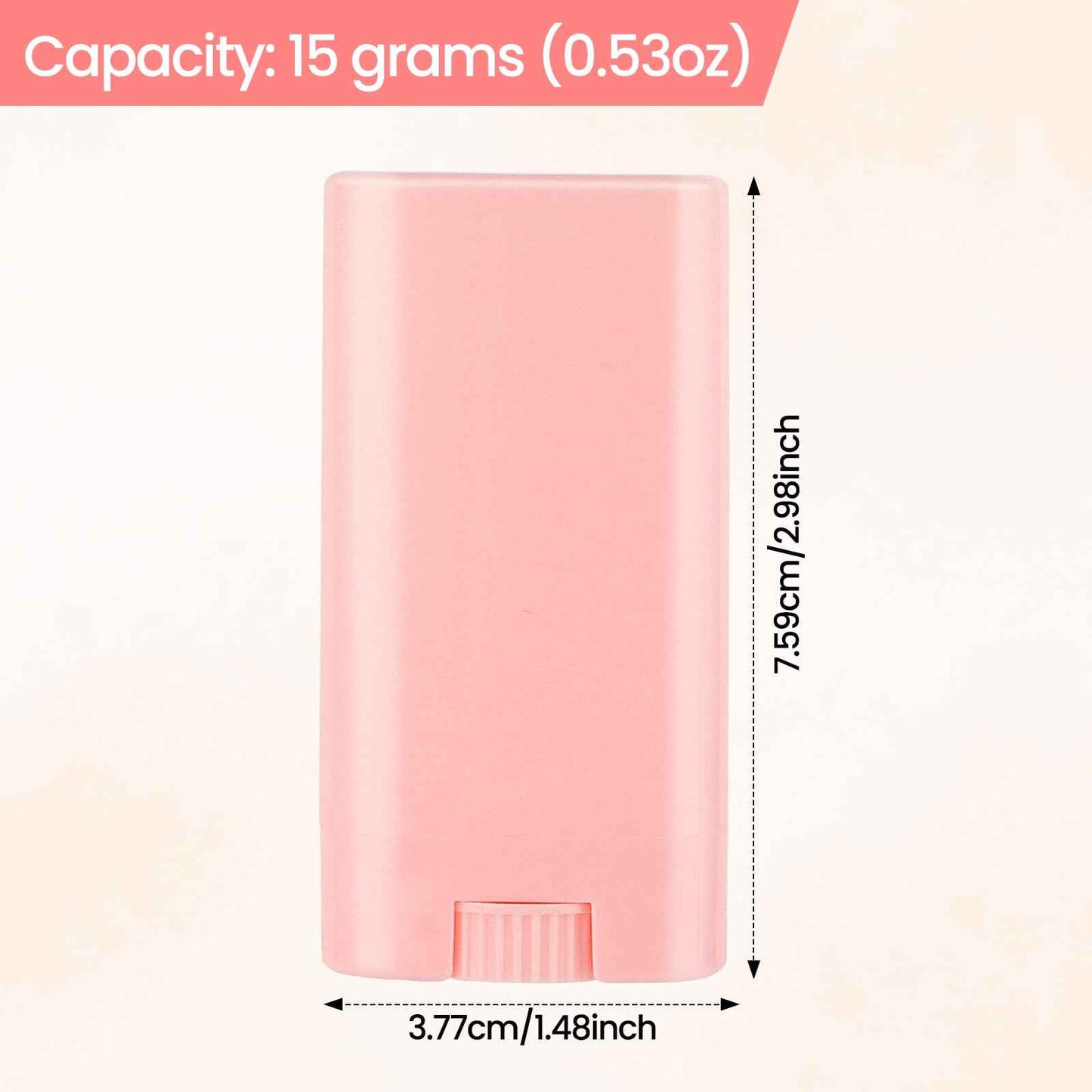 50-Pack Empty Deodorant Containers for Homemade - 0.5 oz/15ml Oval Refillable Deodorants Tubes, BPA-Free Twist-Up Plastic Sticks, Reusable DIY Deodorant Bottles for Balms & Solid Perfumes,White