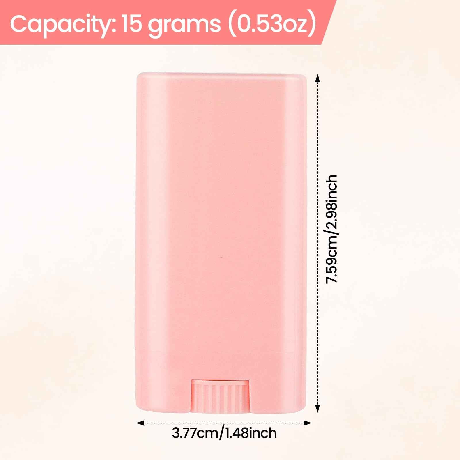 50-Pack Empty Deodorant Containers for Homemade - 0.5 oz/15ml Oval Refillable Deodorants Tubes, BPA-Free Twist-Up Plastic Sticks, Reusable DIY Deodorant Bottles for Balms & Solid Perfumes,White