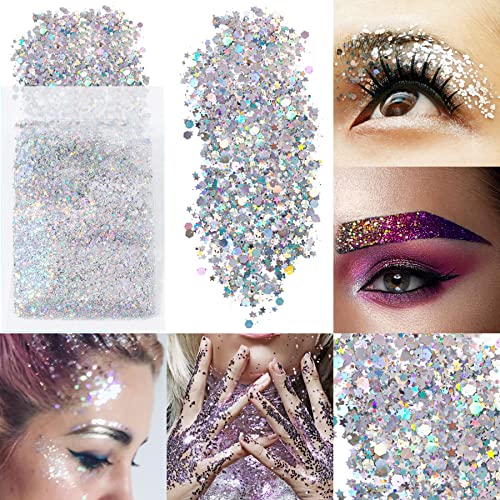 Glow in Dark Face Gems & Glitter Set - Festival Body Jewels
