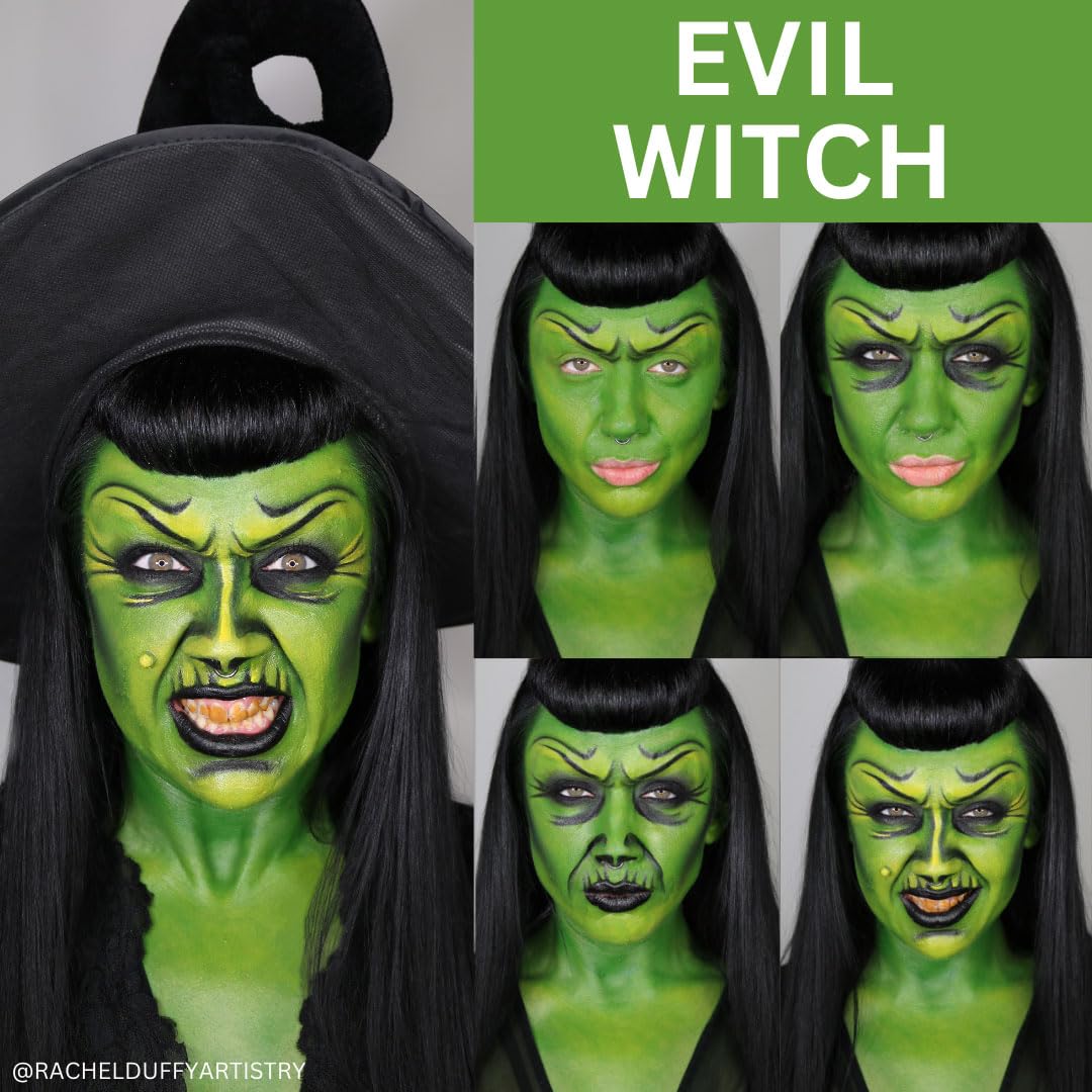 Mehron Makeup Premium Character Kits| Makeup Kits for Halloween & Cosplay| Made in the USA | Complete Makeup Kit | Includes all Makeup, Tools, & Instructions on How to Create the Look | (Witch)